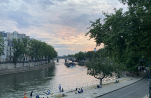 view of the Seine at sunset